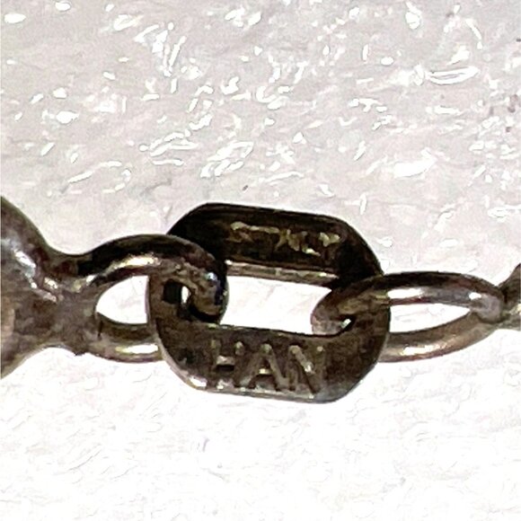 Silver Couple Pendant Necklace 18" Chain Yin Yang Dance Abstract Modernist Vtg - Picture 10 of 10